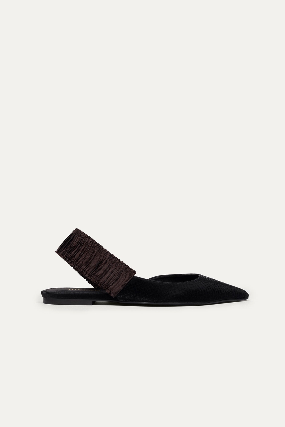 BIKKOU Damen vegan Flats Sonntagsbrunch Schwarzer Python