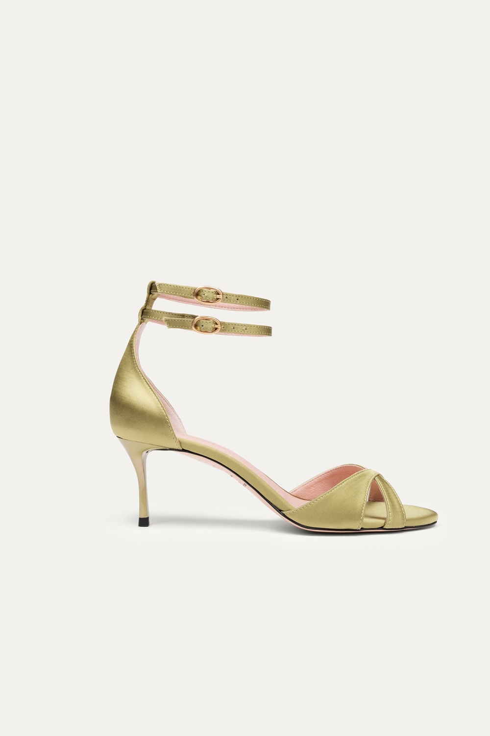 BIKKOU Damen vegan Sandalen Sommer Mittagessen Gr&Atilde;&frac14;ner Satin