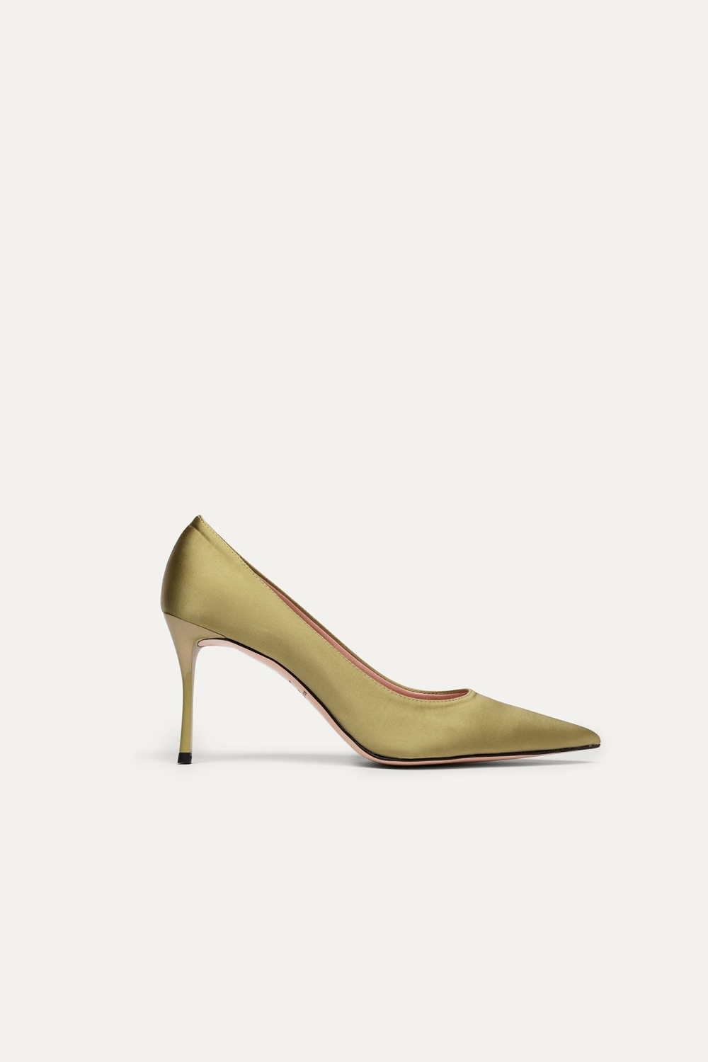 BIKKOU Damen vegan Pumps Romantisches Abendessen Gr&Atilde;&frac14;ner Satin
