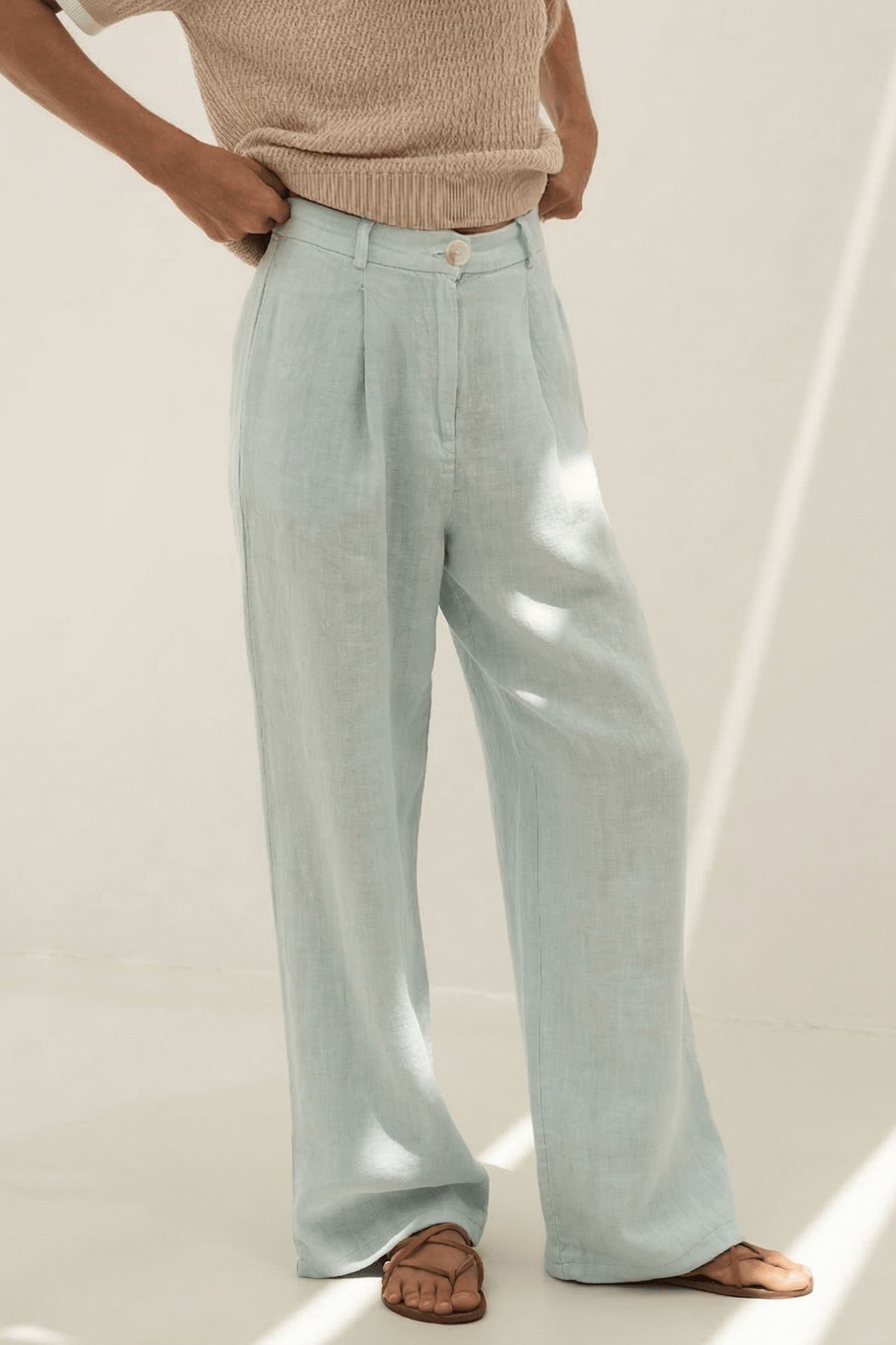 N&Atilde;&curren;z Damen vegan Hose Mara Hellblau
