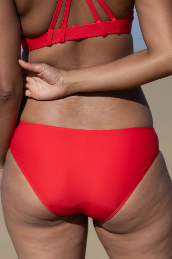 Inaska womens vegan Bikini Bottom Regular Cut Chill Bright Red