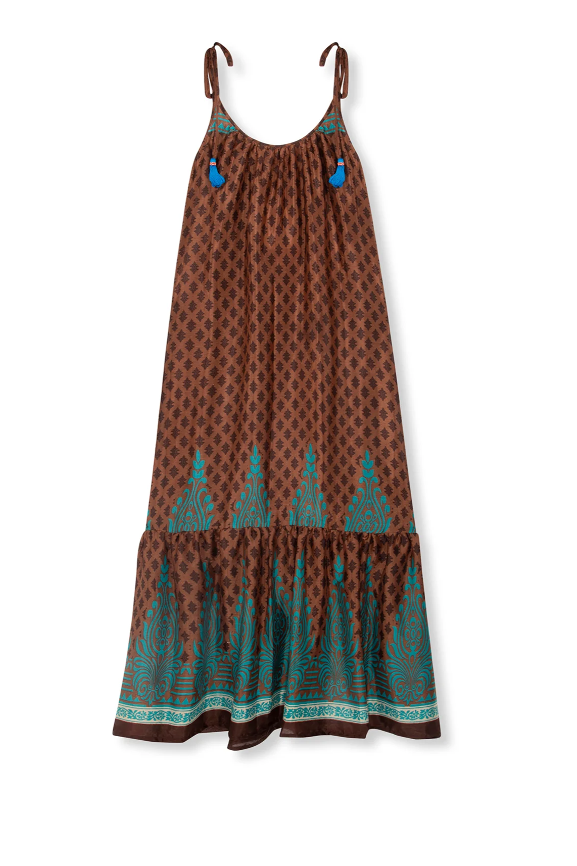 El.r&Atilde;&copy;sidu Damen vegan Kleid Myra Dunkelbraun/ Teeblau