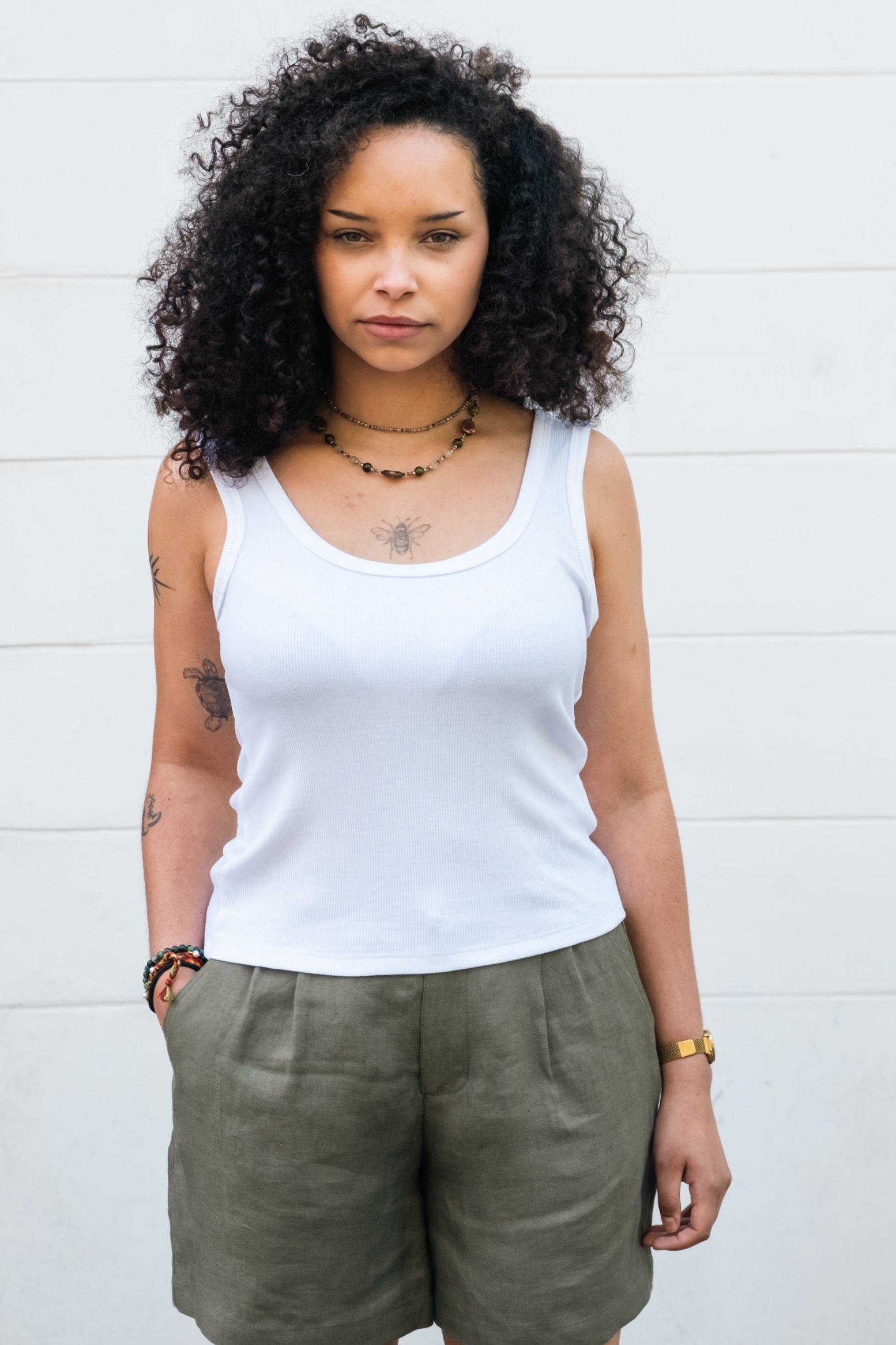 Lucid Collective womens vegan Top Rise White