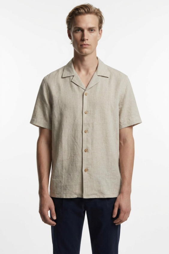 De IONESCU Herren vegan Hemd Von Godeanu Beige