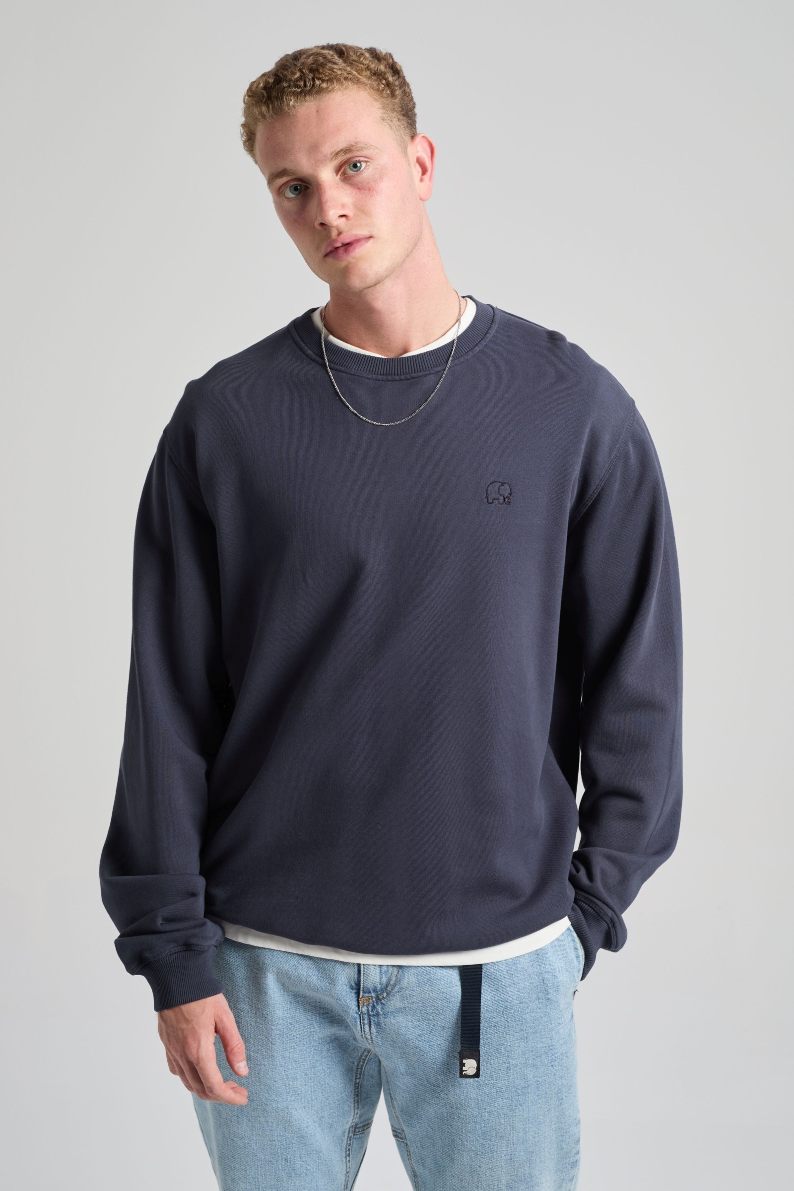 Trendsplant Herren vegan Sweatshirt Essential Parisian Blue