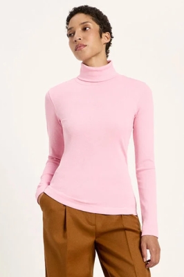 LANIUS Damen vegan Rollkragenshirt  Rosa