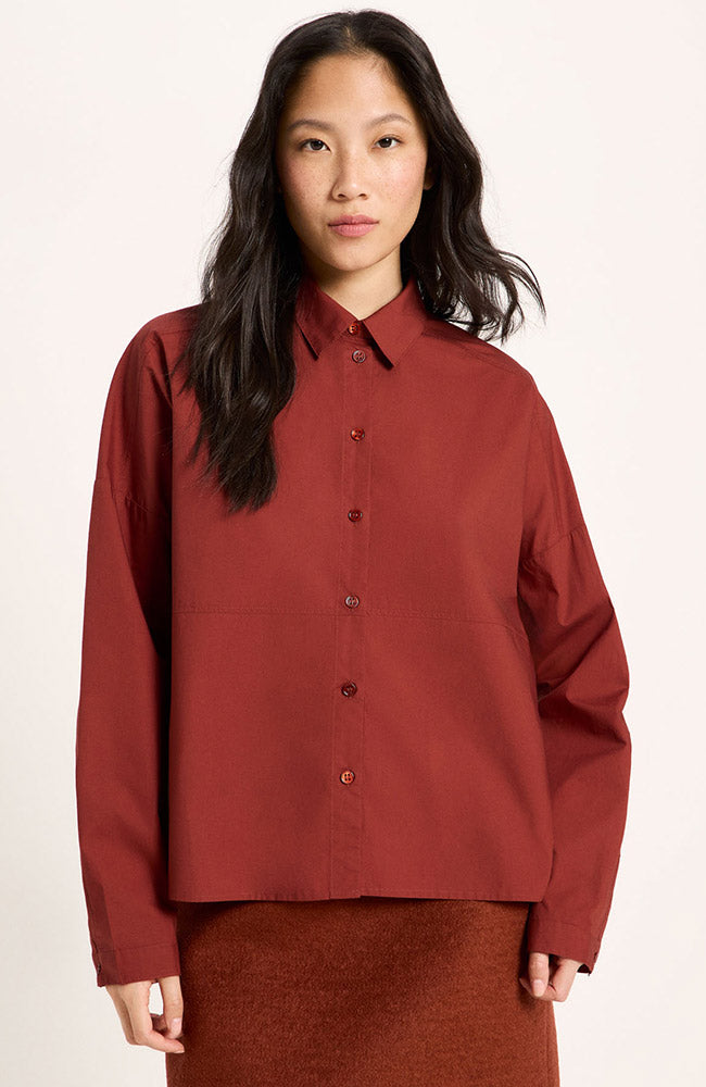 Image of Lanius dames vegan Blouse Mahonie Rood