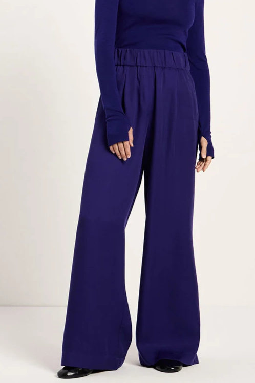 Image of Lanius dames vegan Broek Met Wijde Pijpen Paars