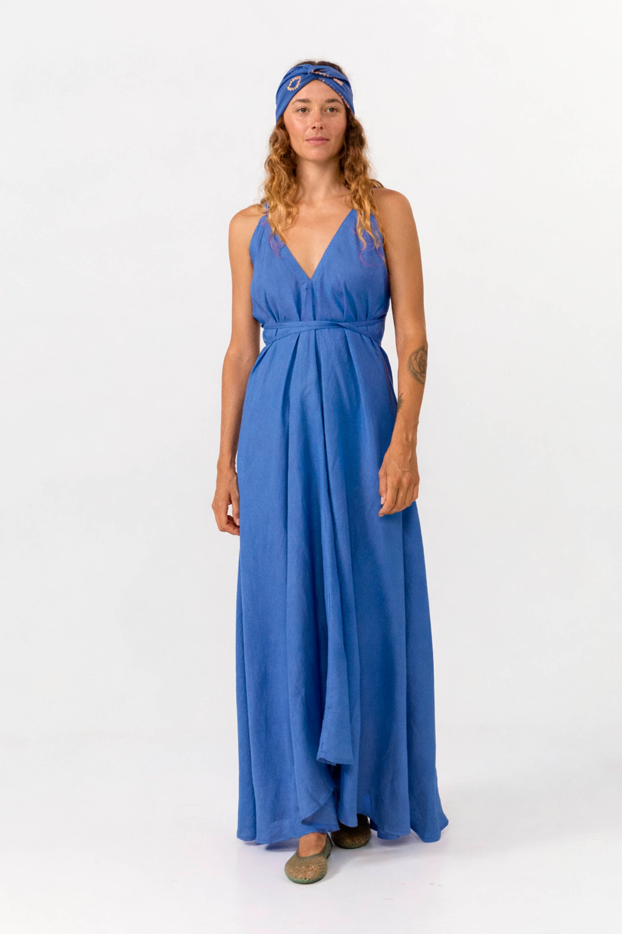 SUITE13LAB Damen vegan Kleid Mp Long Mid Blue