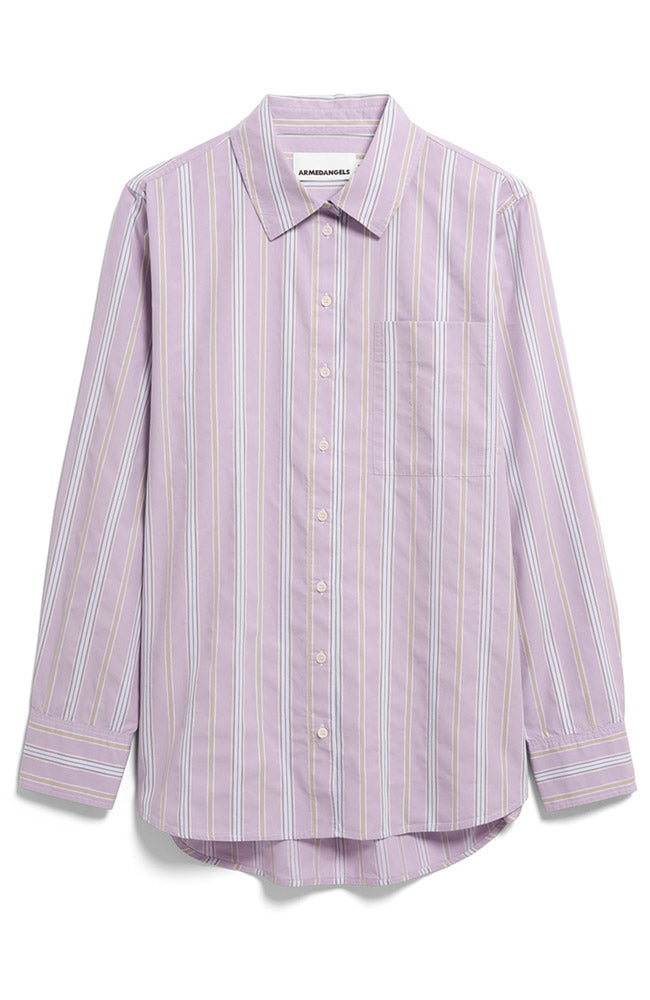 ARMEDANGELS Damen vegan Bluse Striped Moonlit Lilac