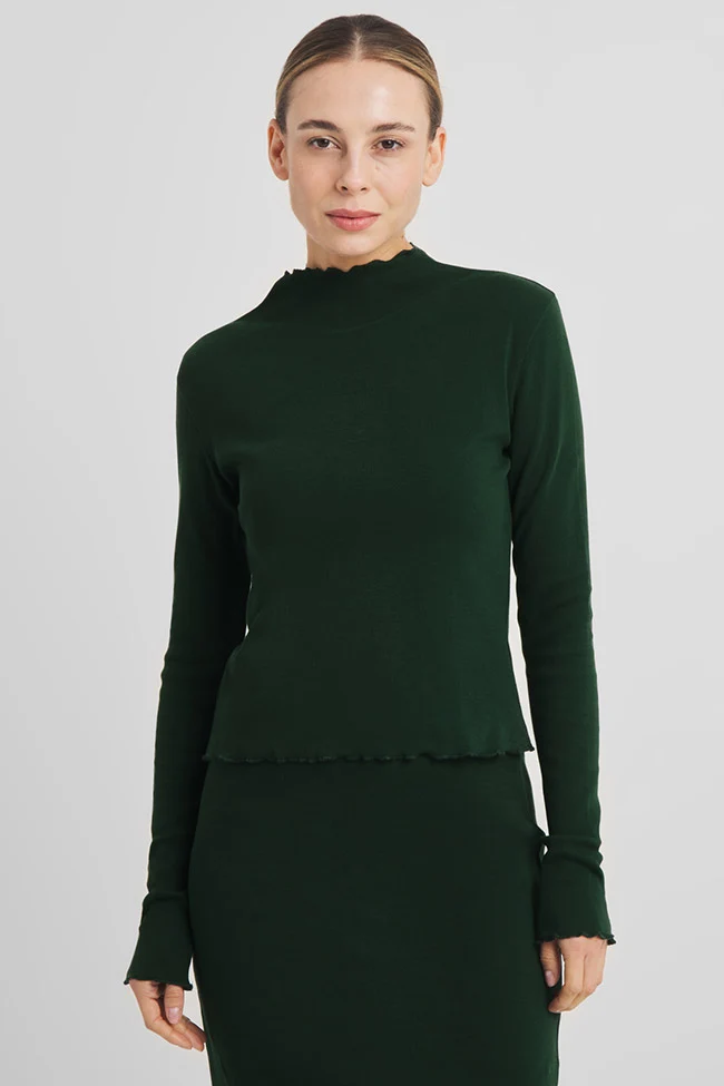 DEDICATED womens vegan Top Ryd Rib Dark Green