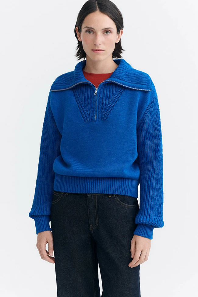 Thinking MU womens vegan Sweater Tanit Blue