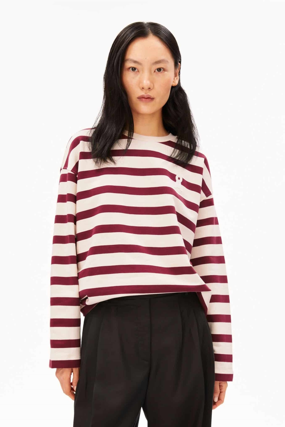 ARMEDANGELS womens vegan Sweatshirt Iconic A Frankaa Red