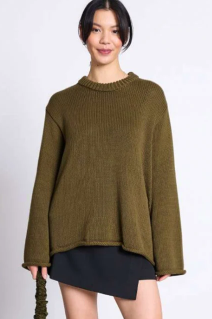 JAN N JUNE JAN 'N JUNE Damen vegan Pullover Sona Woody Olive
