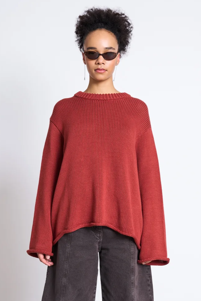 JAN 'N JUNE womens vegan Jumper Sona Mid Red