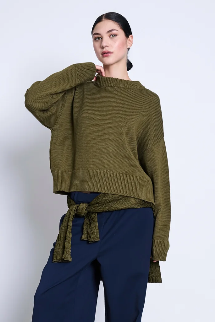 JAN 'N JUNE womens vegan Jumper Yagmur Woody Olive