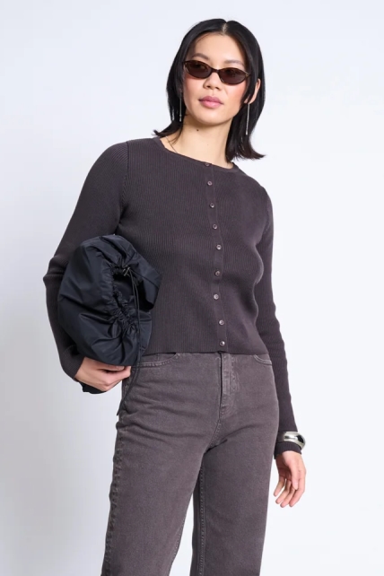 JAN 'N JUNE womens vegan Cardigan Crewneck Glimt Zartbitter