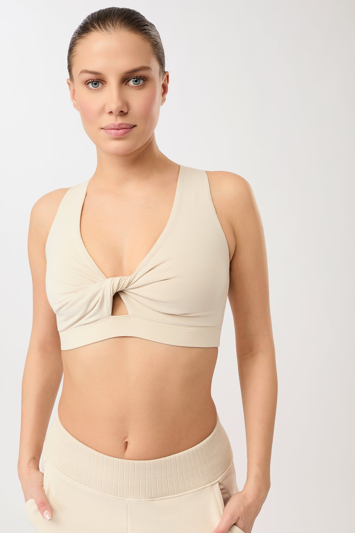 MANDALA womens vegan Sports Bra Morning White