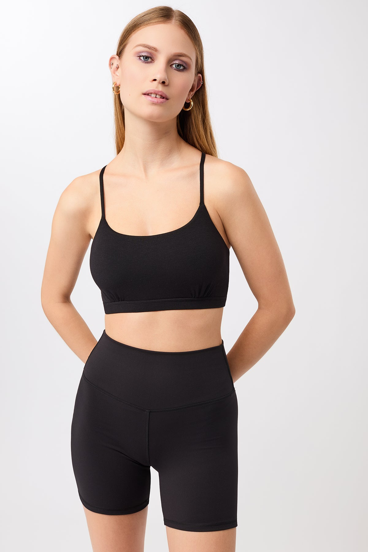 MANDALA womens vegan Sports Bra Comfort Black