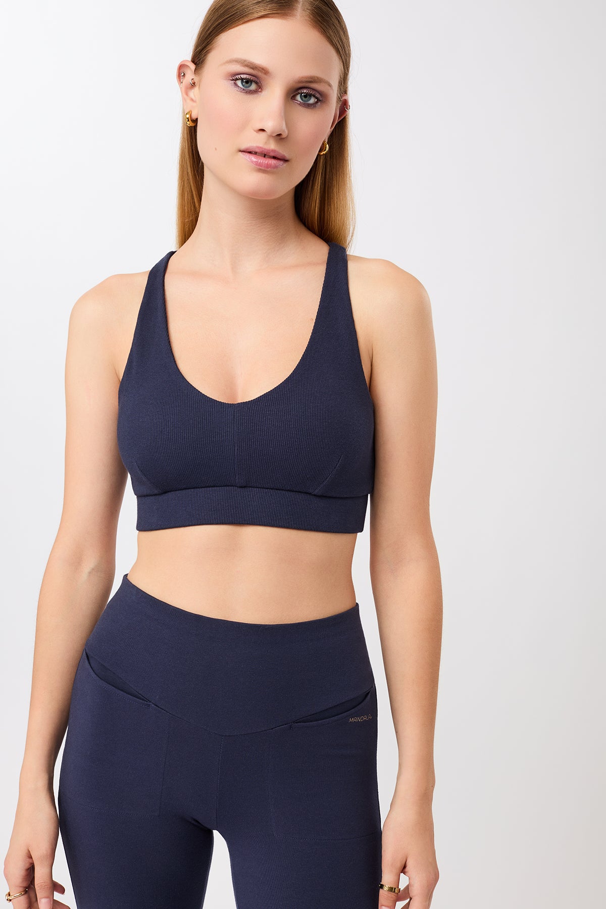 MANDALA womens vegan Sports Bra Rib Night Sky