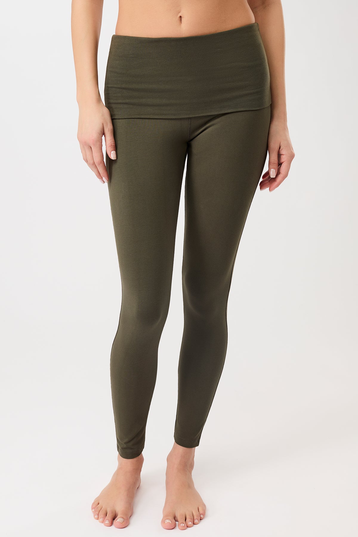 Image of MANDALA dames vegan Legging Rolldown Leaf