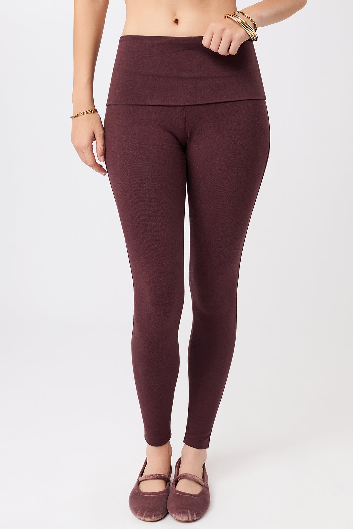 Image of MANDALA dames vegan Legging Rolldown Ruby