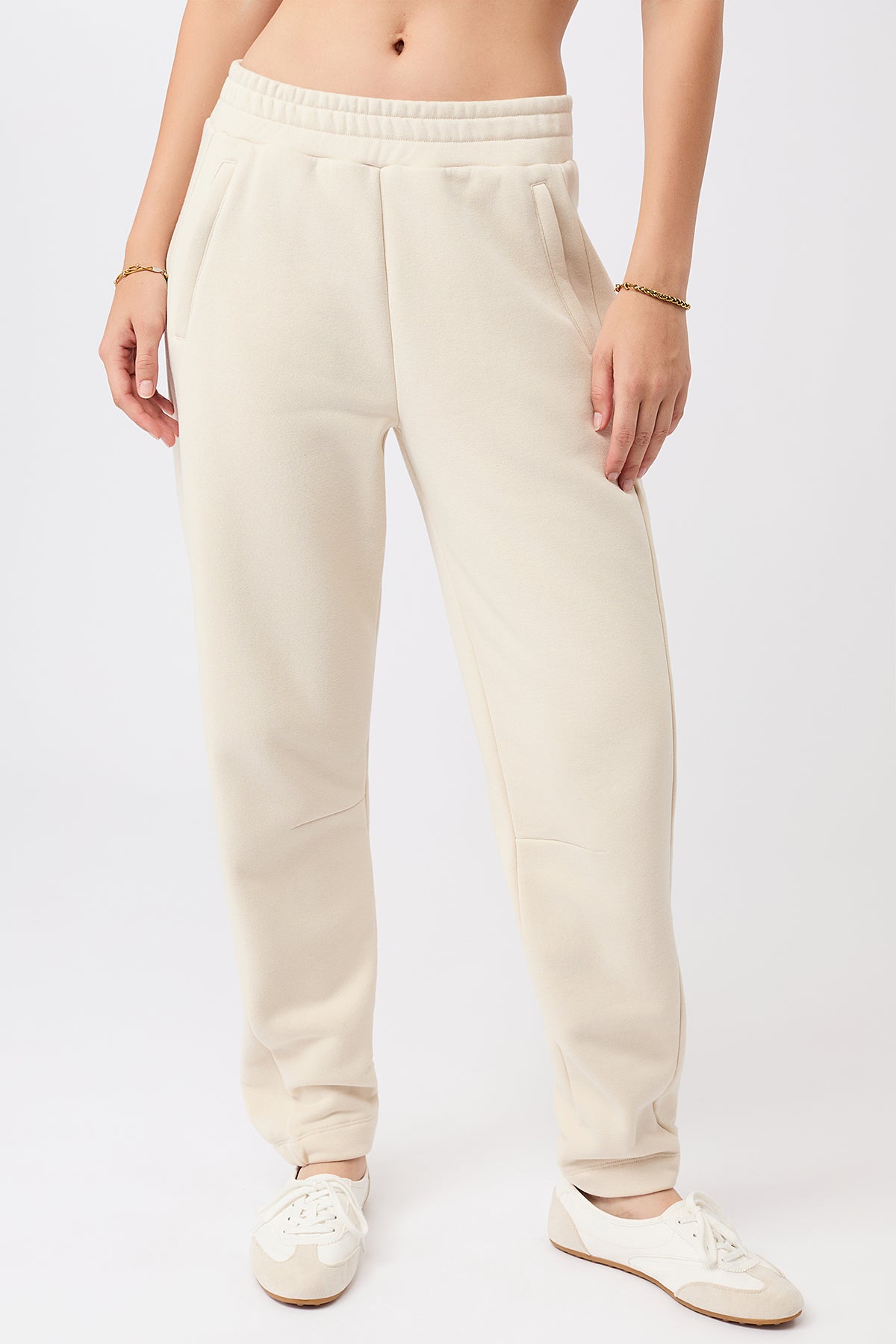 MANDALA womens vegan Joggers Venice Morning White