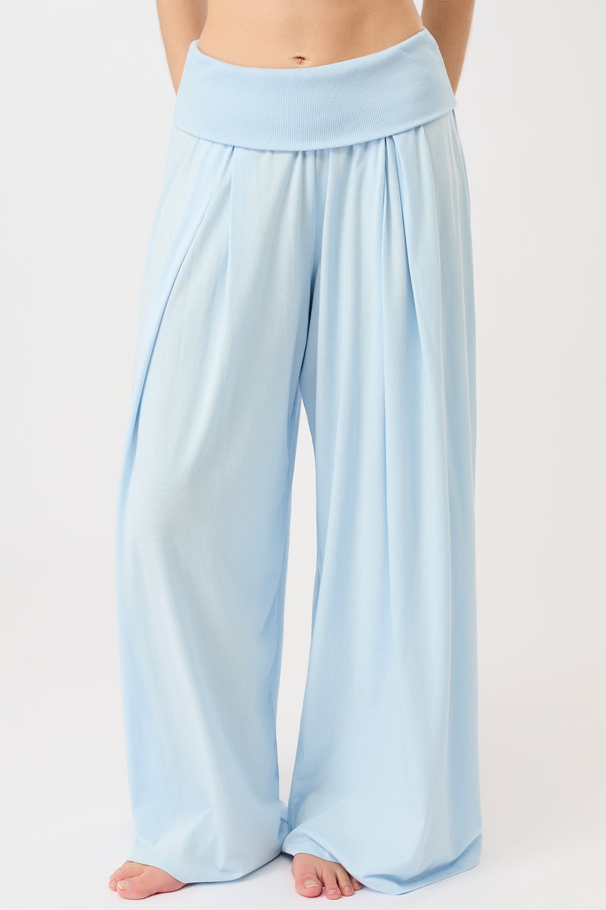 MANDALA womens vegan Lounge Pants Light Blue