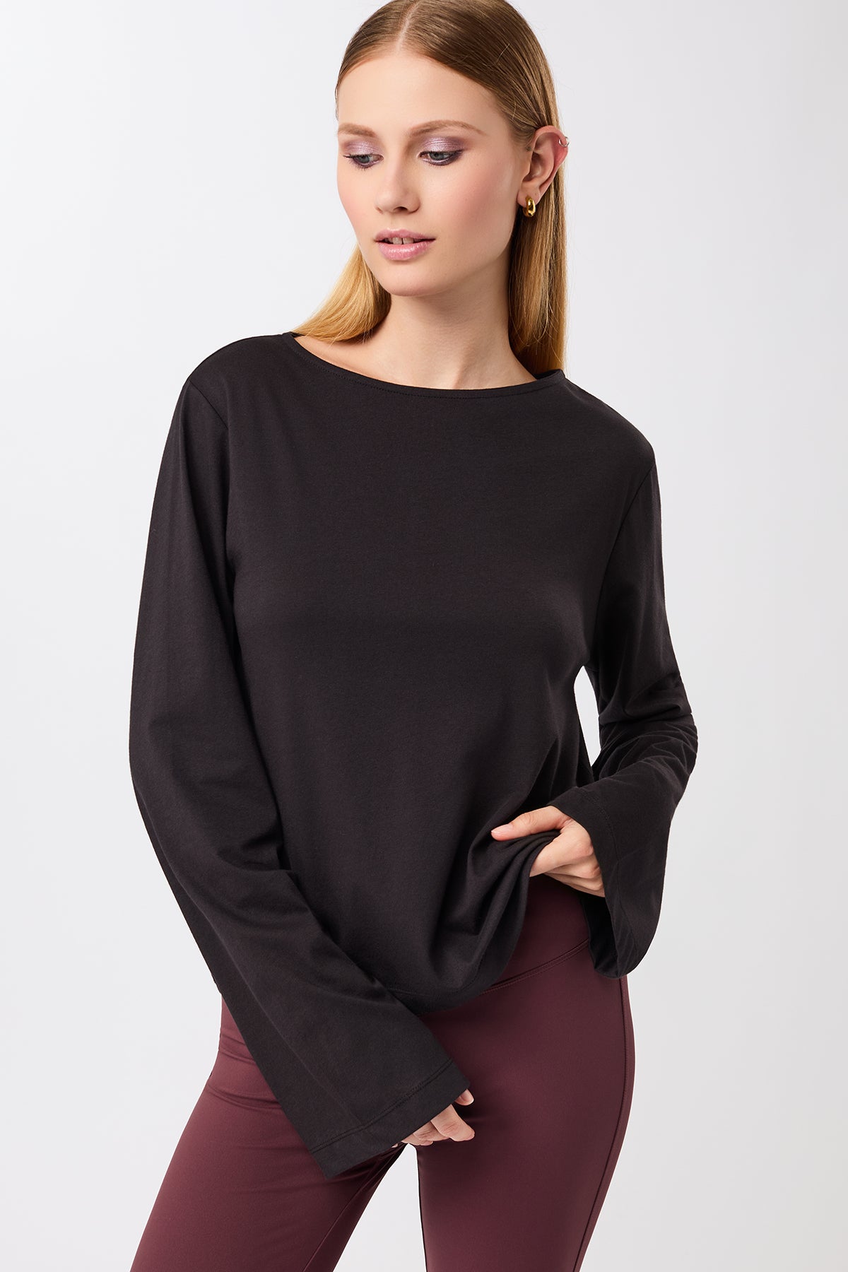 Mandala Damen vegan Longsleeve Iconic Schwarz