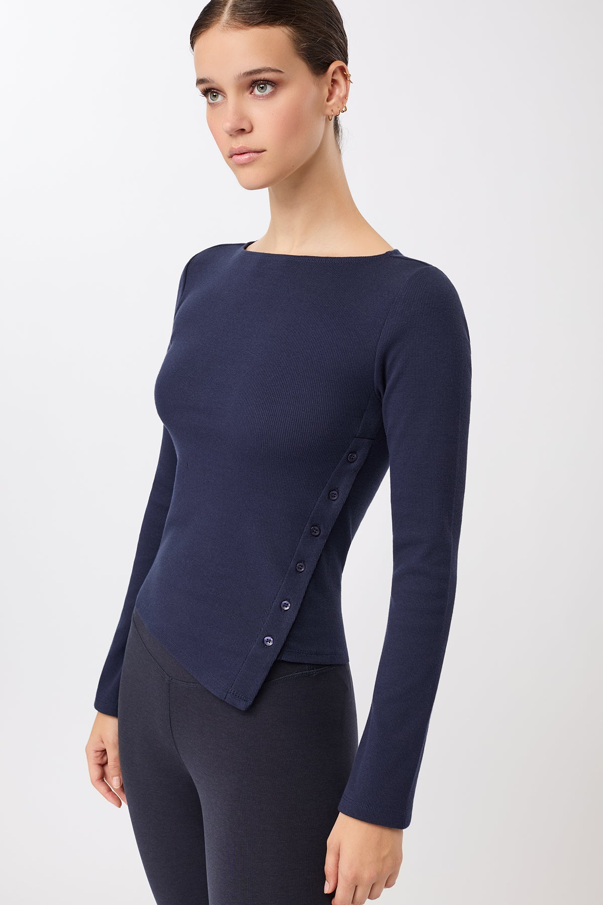 Mandala Damen vegan Langarmshirt Mit Seitlichen Kn&Atilde;&para;pfen Night Sky