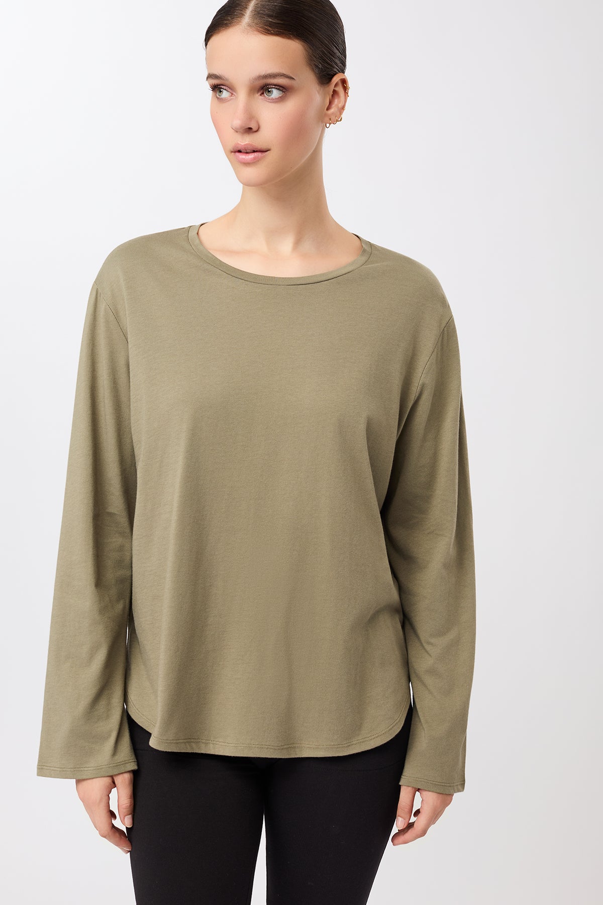Mandala Damen vegan Longsleeve Halfmoon Khaki