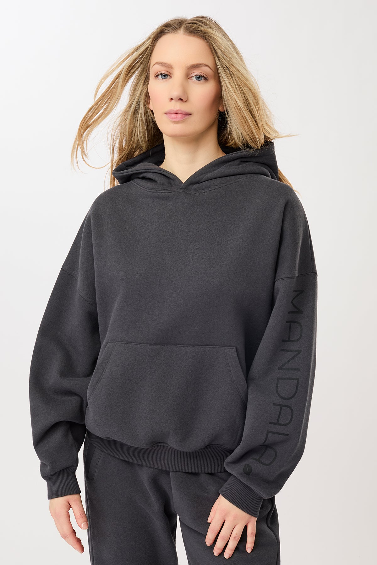 Image of MANDALA dames vegan Hoodie Basic Signature Grijs