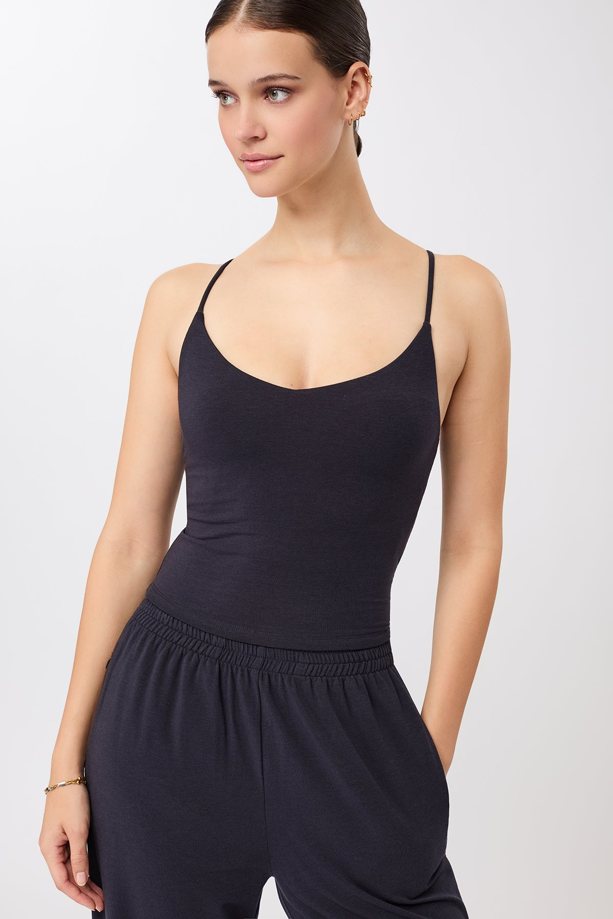 MANDALA Damen vegan Top Zugeschnittenes Pilates Motiv Nachthimmelâ€œ