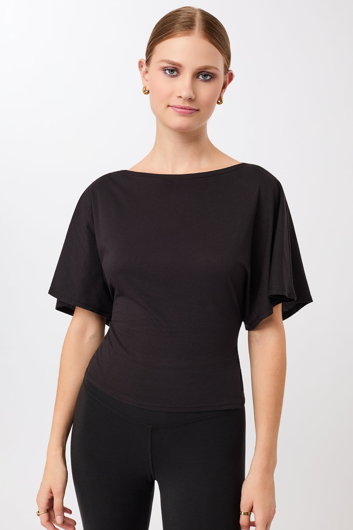 Mandala Damen vegan T-Shirt Mit Schleife Am R&Atilde;&frac14;cken Schwarz