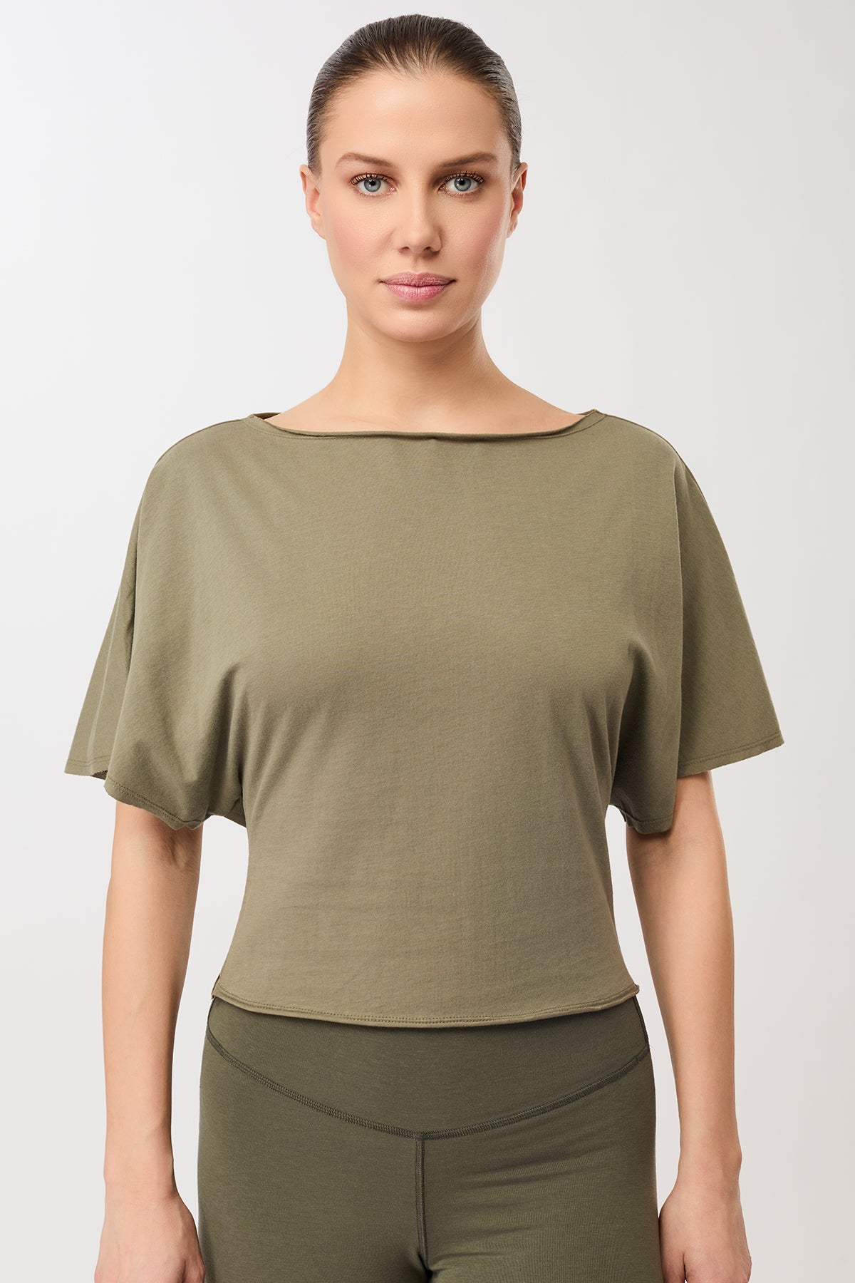Mandala Damen vegan T-Shirt Mit Schleife Am R&Atilde;&frac14;cken Khaki
