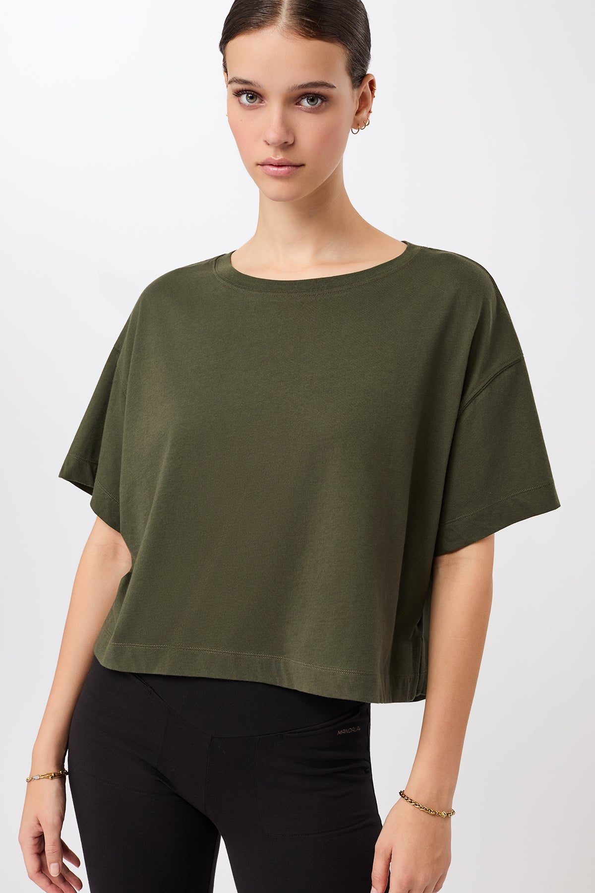 Mandala Damen vegan T-Shirt Boxy Leaf