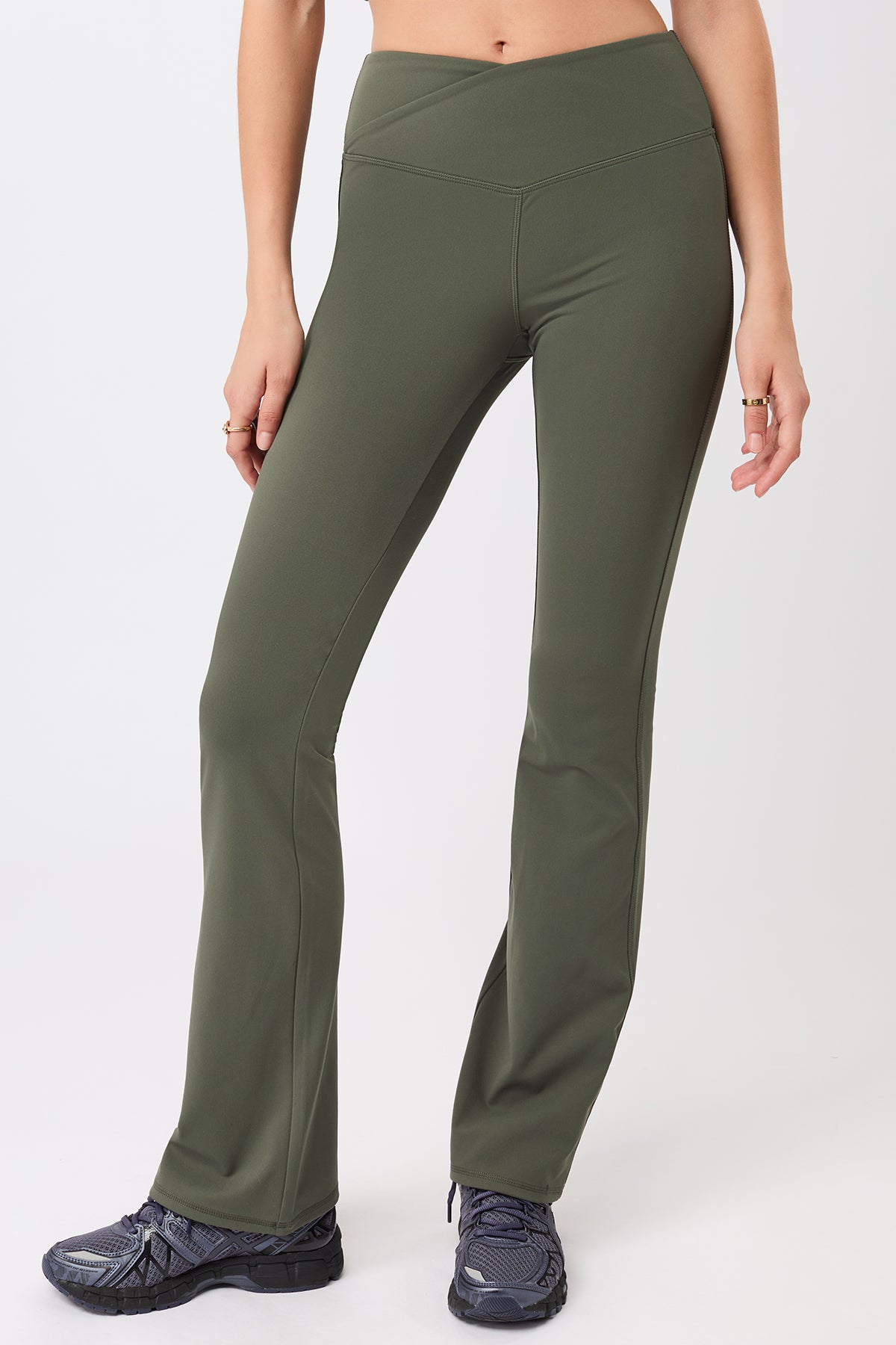 MANDALA womens vegan Sports Pants Flared Leaf
