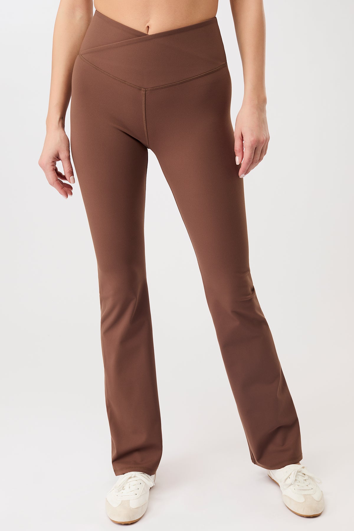 MANDALA womens vegan Sports Pants Flared Wilderness Brown