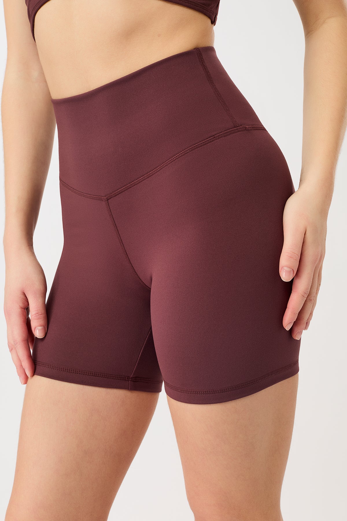 MANDALA womens vegan Biker Shorts Ruby Red