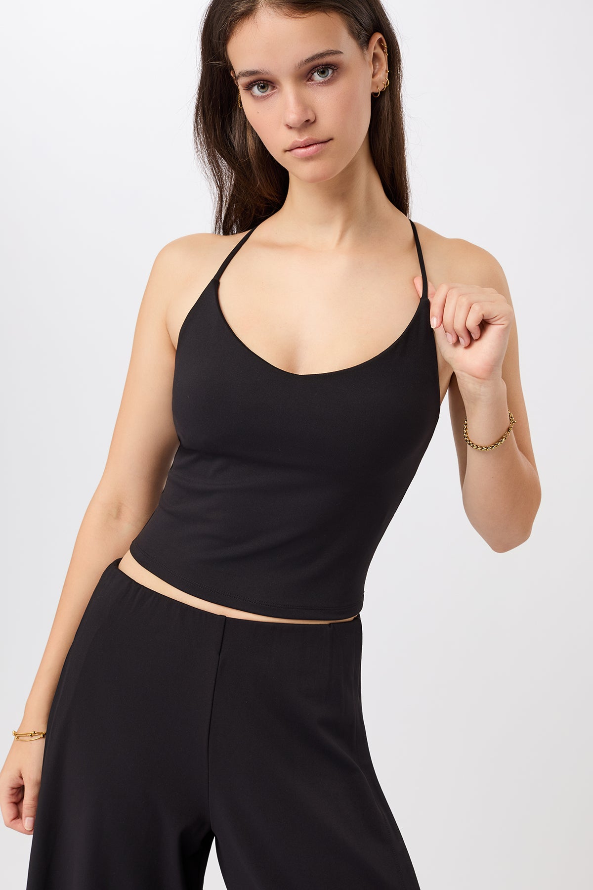 Image of MANDALA dames vegan Pilates Top Met Korte Mouwen Zwart