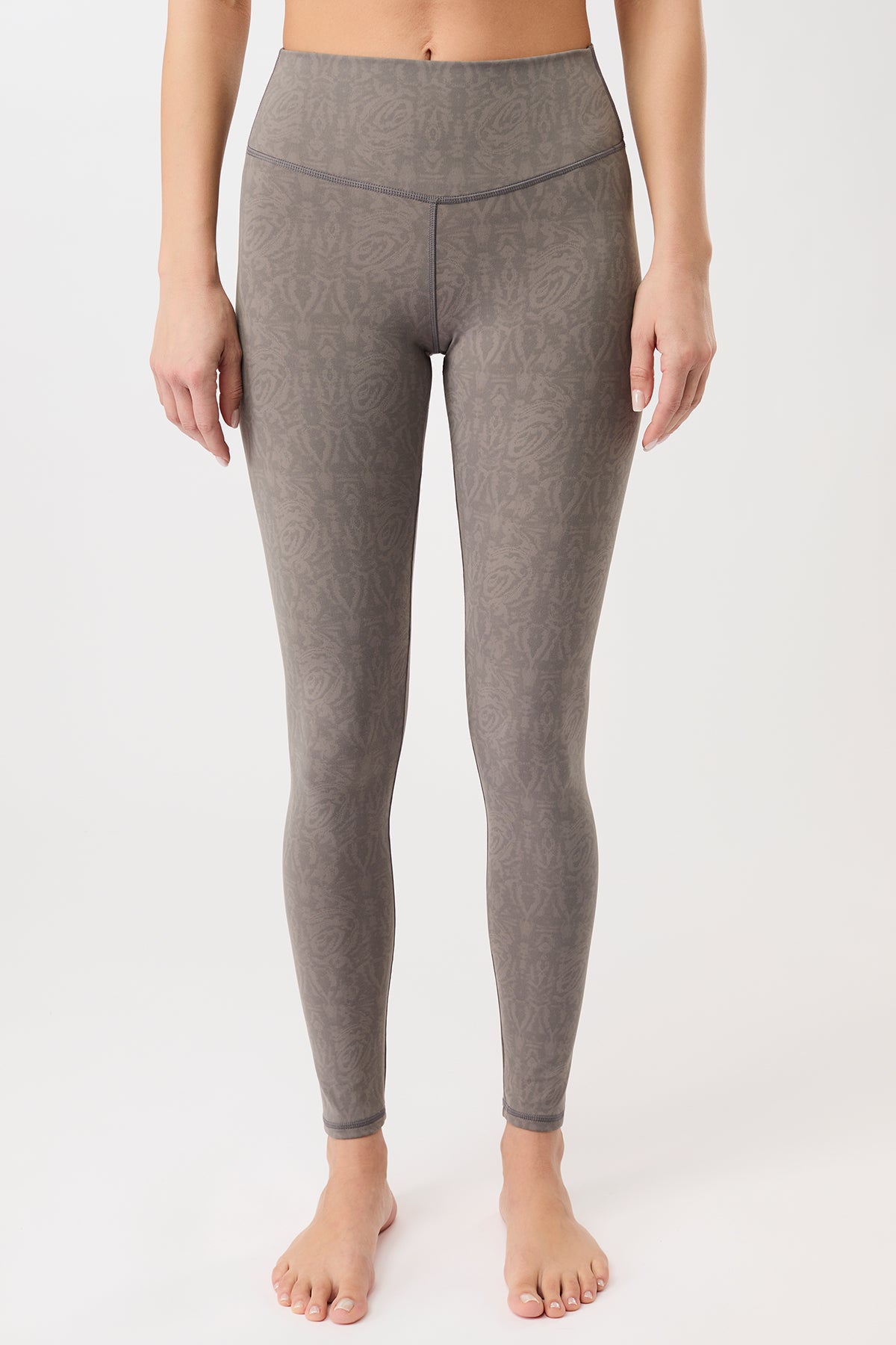 MANDALA womens vegan Tights Monoprinted Grey