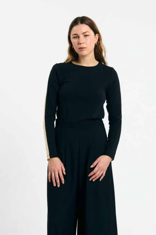 SUITE13LAB Damen vegan Top Balao Bicolor Schwarz