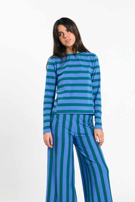 SUITE13LAB Damen vegan Top Maia Stripes In Gr&Atilde;&frac14;n