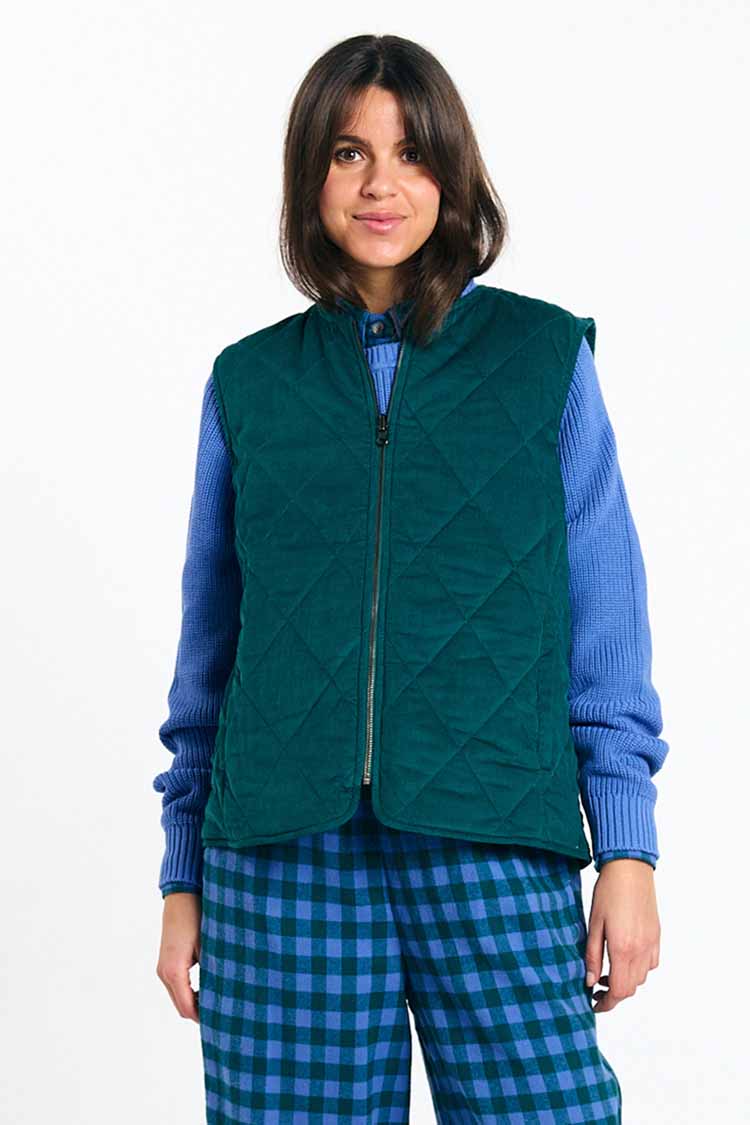 SUITE13LAB womens vegan Vest Meda Deep Green