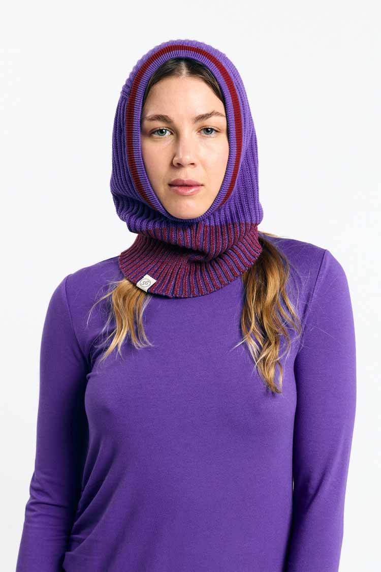SUITE13LAB womens vegan Balaclava Regina Bicolor Mid Blue