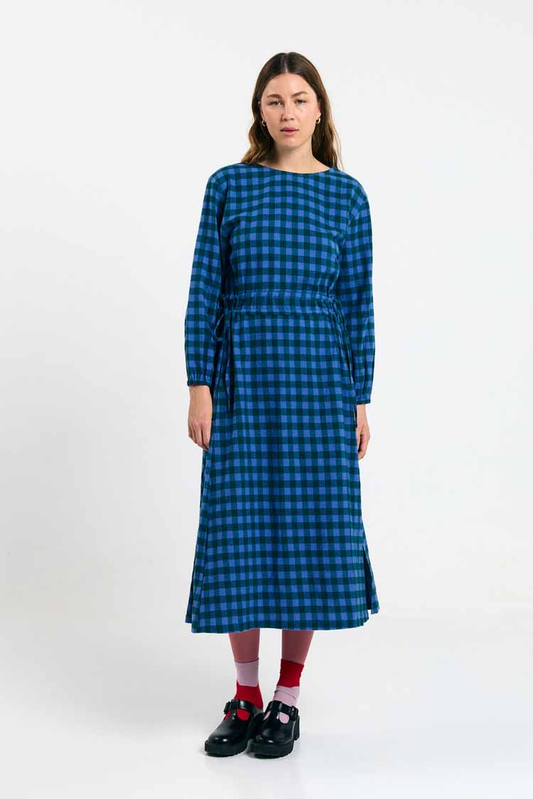 SUITE13LAB Damen vegan Kleid Ota Check Blue