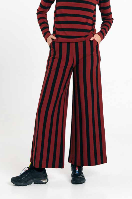 SUITE13LAB Damen vegan Hose Palau Stripes In Ziegelrot