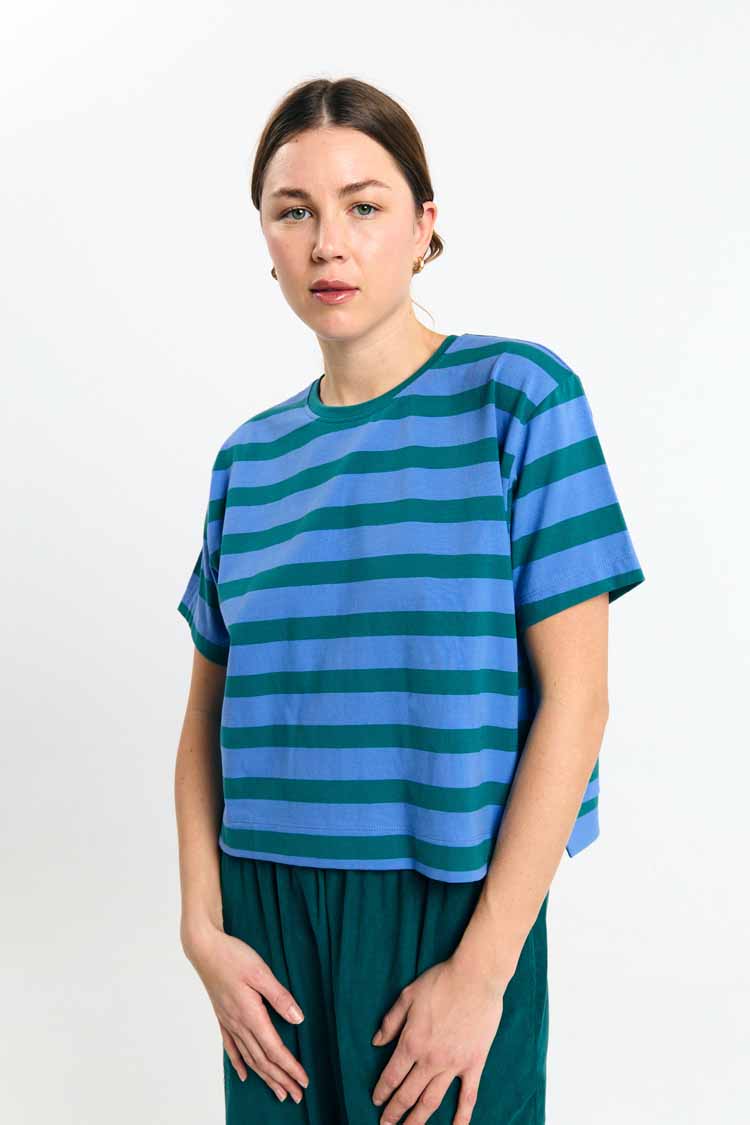 SUITE13LAB Damen vegan Top Isquia Stripes In Gr&Atilde;&frac14;n