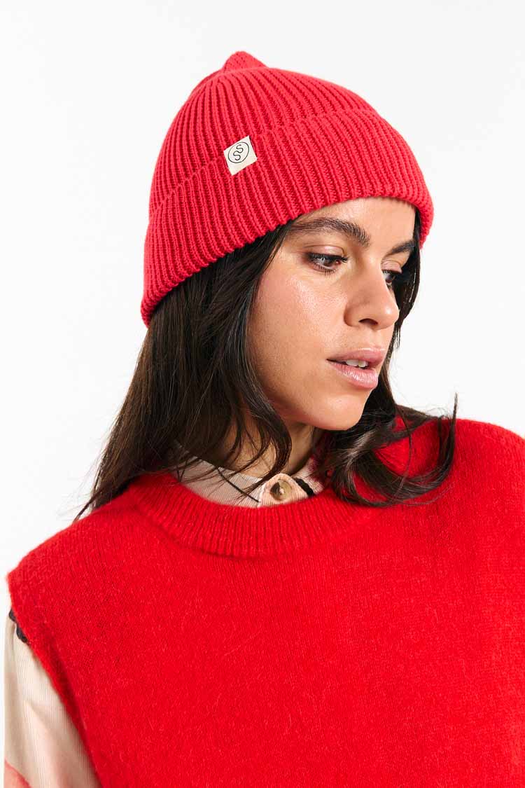 SUITE13LAB womens vegan Beanie Zion Red