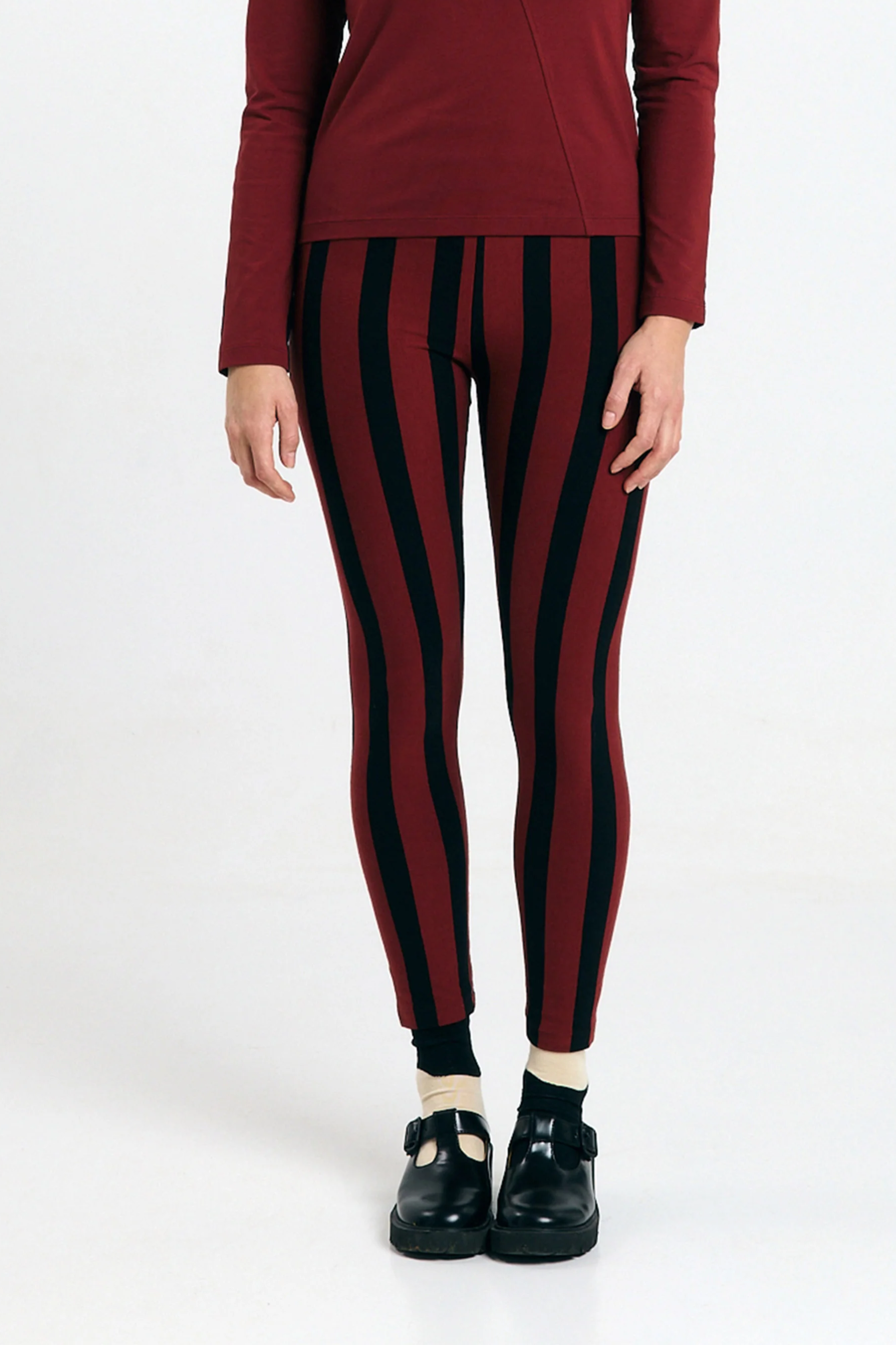 SUITE13LAB womens vegan Leggings Ulmo Stripes Brick